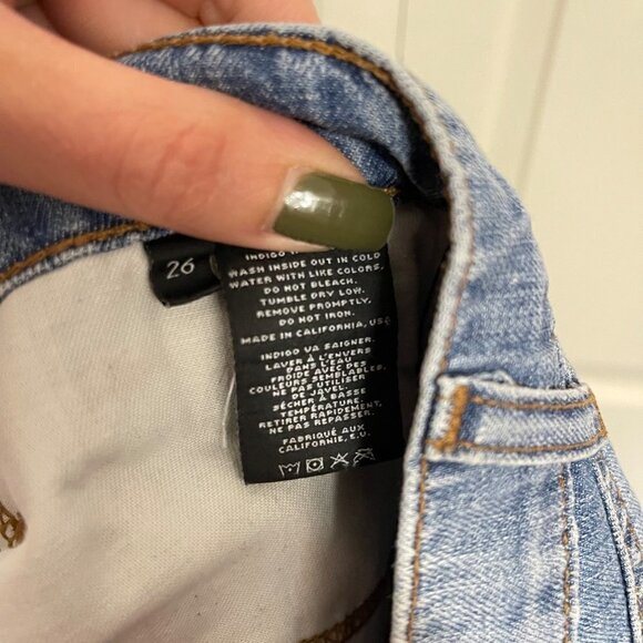 J Brand Womens Light Wash Distressed Relaxed Aidan Larkin Straight Jeans Size 26 - Picture 5 of 9